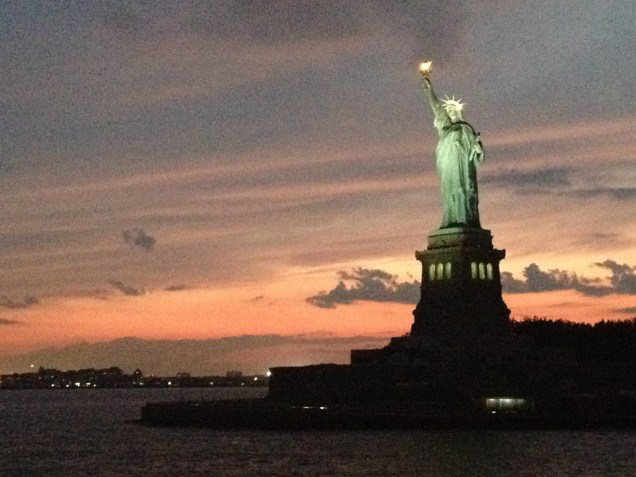 Statue of Liberty at sunset